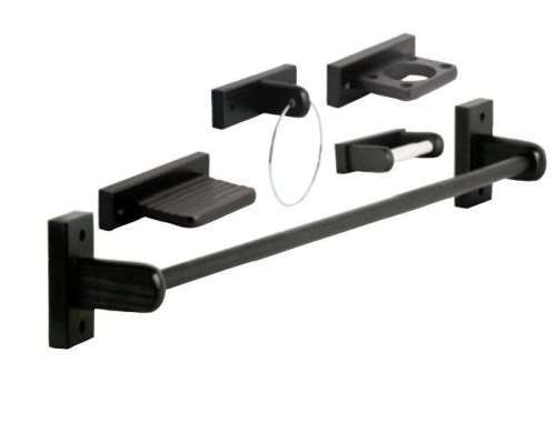 WILDBERRY 5 PIECE BATHROOM ACCESSORY SET (MAHAGONY FINISH)