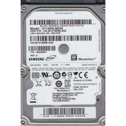SEAGATE/SAMSUNG MOMENTUS SPINPOINT M8 ST1000LM024 1TB  2.5" INTERNAL HARD DRIVE