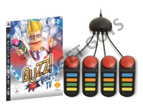 BUZZ; QUIZ TV PS3 GAME + BUZZERS BUNDLE
