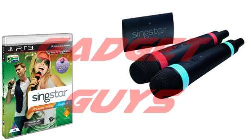 GENUINE SINGSTAR WIRELESS MICROPHONES + PS3 SINGSTAR TREFFERS GAME BUNDLE