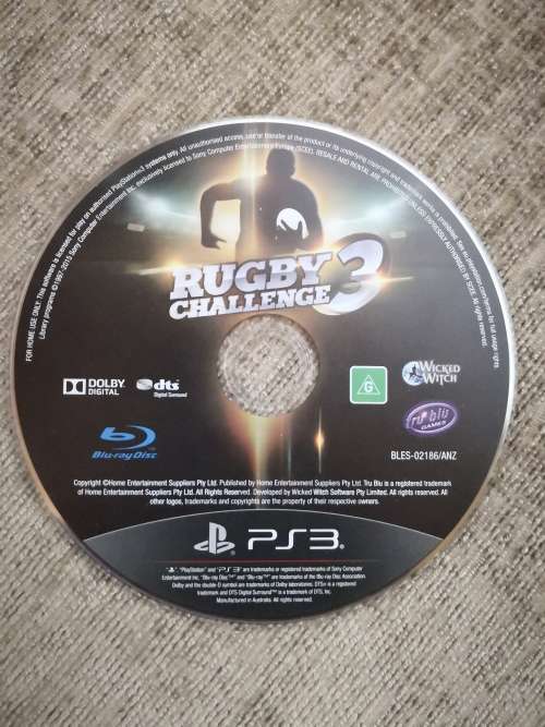 RUGBY CHALLENGE 3 PS3 GAME DISC ONLY!