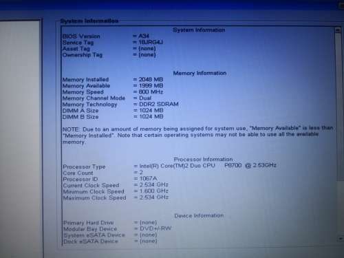 DELL E6400 LAPTOP FOR SPARES