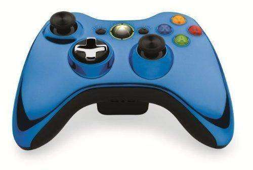 GENUINE MICROSOFT XBOX 360 -LIMITED EDITION- BLUE CHROME WIRELESS CONTROLLER