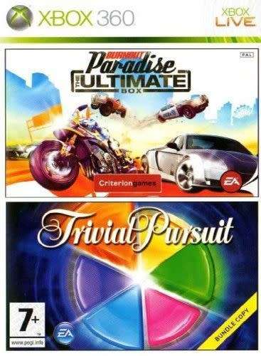 BURNOUT PARADISE: THE ULTIMATE BOX + TRIVIAL PURSUIT  XBOX 360 GAME BUNDLE
