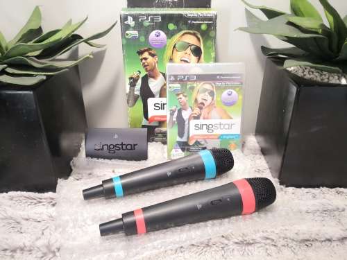 SINGSTAR TREFFERS GAME + 2X WIRELESS MICROPHONES - SET IS IN SPOTLESS CONDITION!