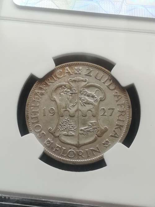 1927 Two Shilling!! Ultra Rare!! NGC Graded. Beautiful Coin!!Snap Friday Auction!!