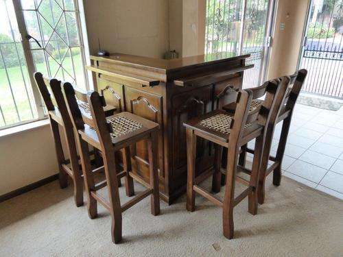 Bar, solid wood with 5 chairs