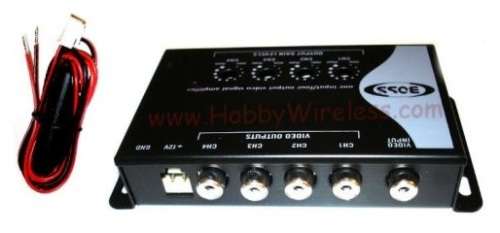 VIDEO SIGNAL SPLITTER AND AMPLIFIER WITH 4 ADJUSTABLE VIDEO OUTPUTS