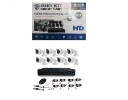 DIY - 8 Channel 5MP AHD Latest Software CCTV System + HDMI + Phone Viewing + Waterproof Cameras