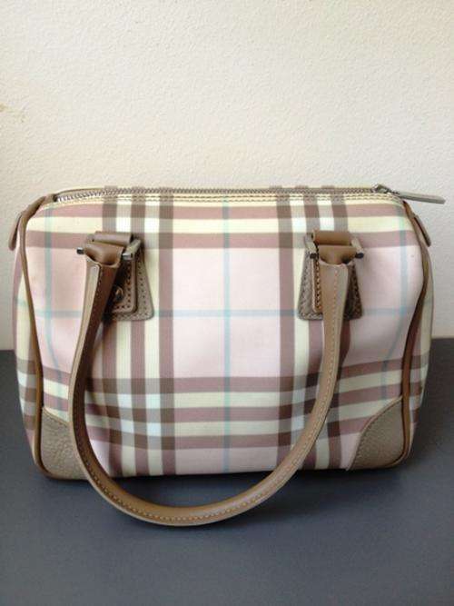 Burberry Candy Nova Check Pink Designer Bag