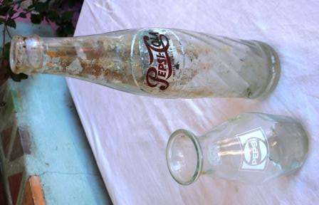 Very Old Pepsi Cola glass bottle and Pepsi Carafe
