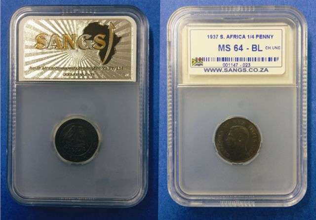 1937 S Africa Quarter Penny MS64BL
