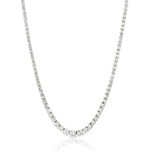 3.60cts Graduated Diamond Tennis Necklace G-H-I VS on 18K white gold With certification & appraisal