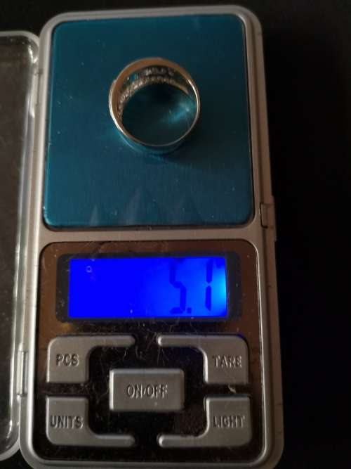 Stunning Sterling Silver ring with Blue stone with diamante stones