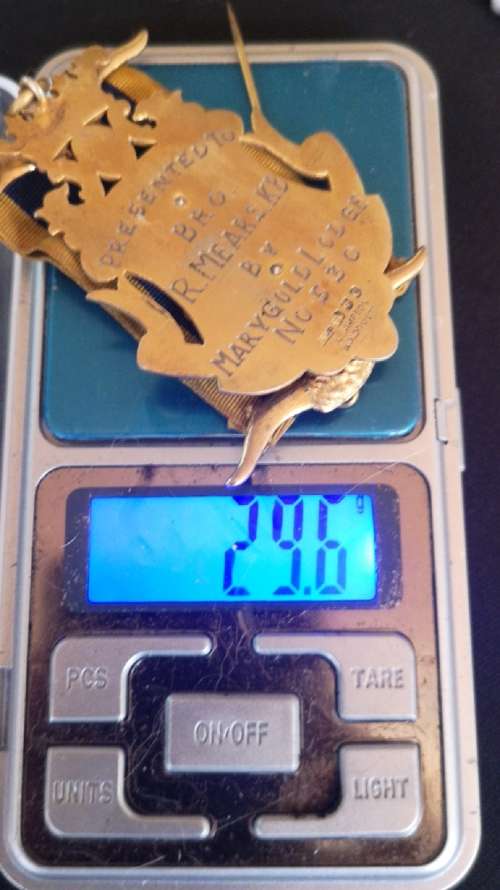 Hallmarked Silver RAOB medal in box 29.6g. (L Simpson)