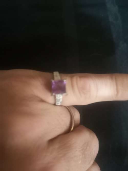 Fabulous purple stone and sterling silver ring