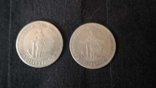 2 Silver SA Shilling coins (1932, 1943)