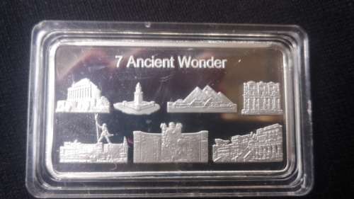7 Ancient Wonders of the World Silver Clad bar