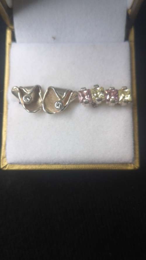 2 Stunning pairs of Sterling Silver earrings
