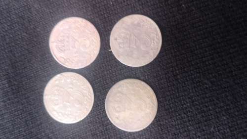 4 SA Three pence coins (1896, 1911, 1917, 1918)
