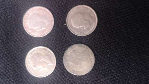 4 SA Three pence coins (1896, 1911, 1917, 1918)