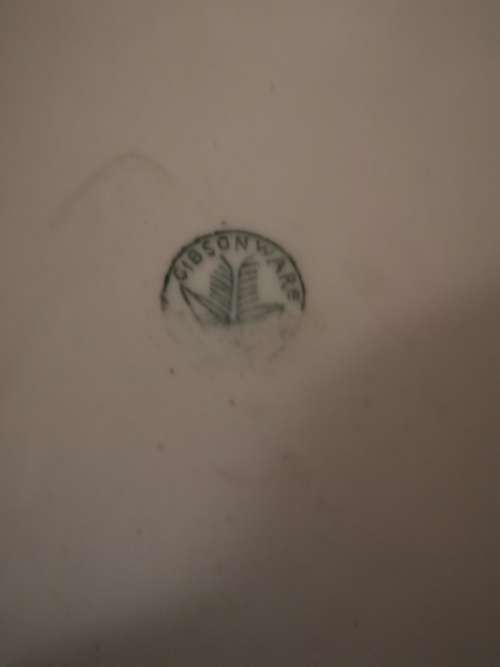 Set of 2 blue and white hand painted Gibson ware Plates