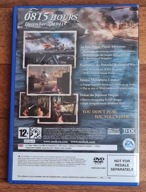 Medal of Honor Rising Sun PS2