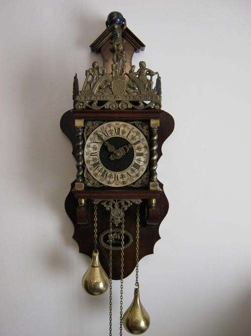Large Antique Dutch Zandam Zaanse Wall Clock