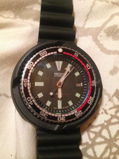 Seiko 7002 Diver Modded Black Tuna