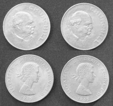 1965: Lot of two "Churchill" Crowns