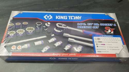 King Tony 24pc 1/2" DR. Socket & Wrench Set