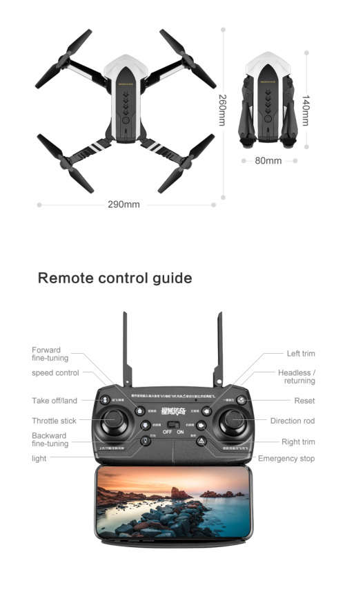 Drone x pro 2.4G Selfi WIFI FPV With 1080P HD Camera Foldable RC Quadcopter