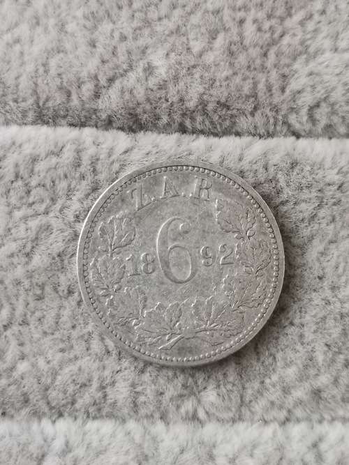 ZAR 1892 Sixpence