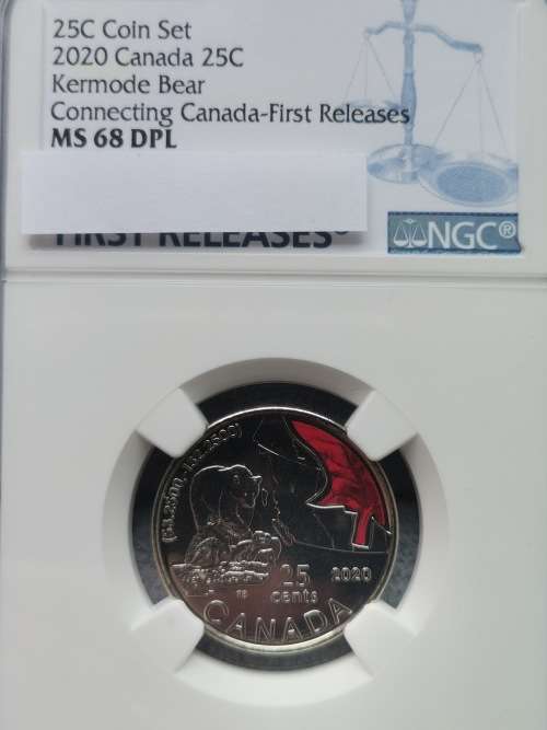 2020 Canada 25 Cent Kermode Bear