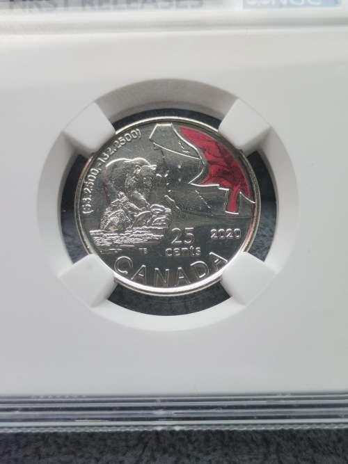 2020 Canada 25 Cent Kermode Bear