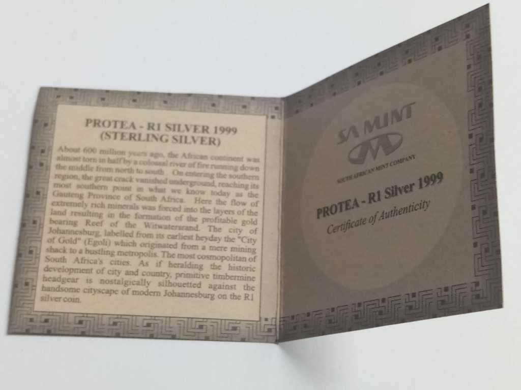 DISCOUNT!!! 1999 Protea One Rand PROOF