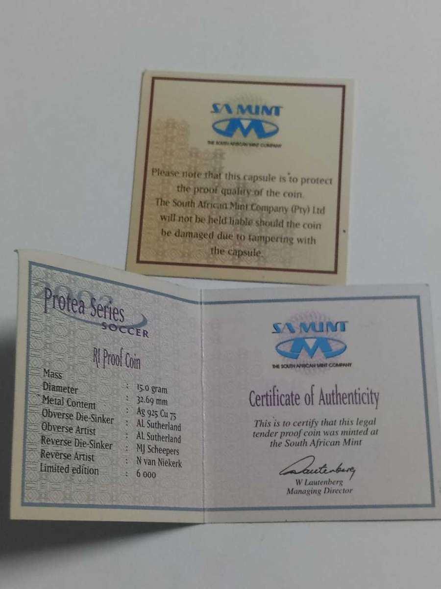 DISCOUNT!!! 2002 Silver Protea One Rand PROOF