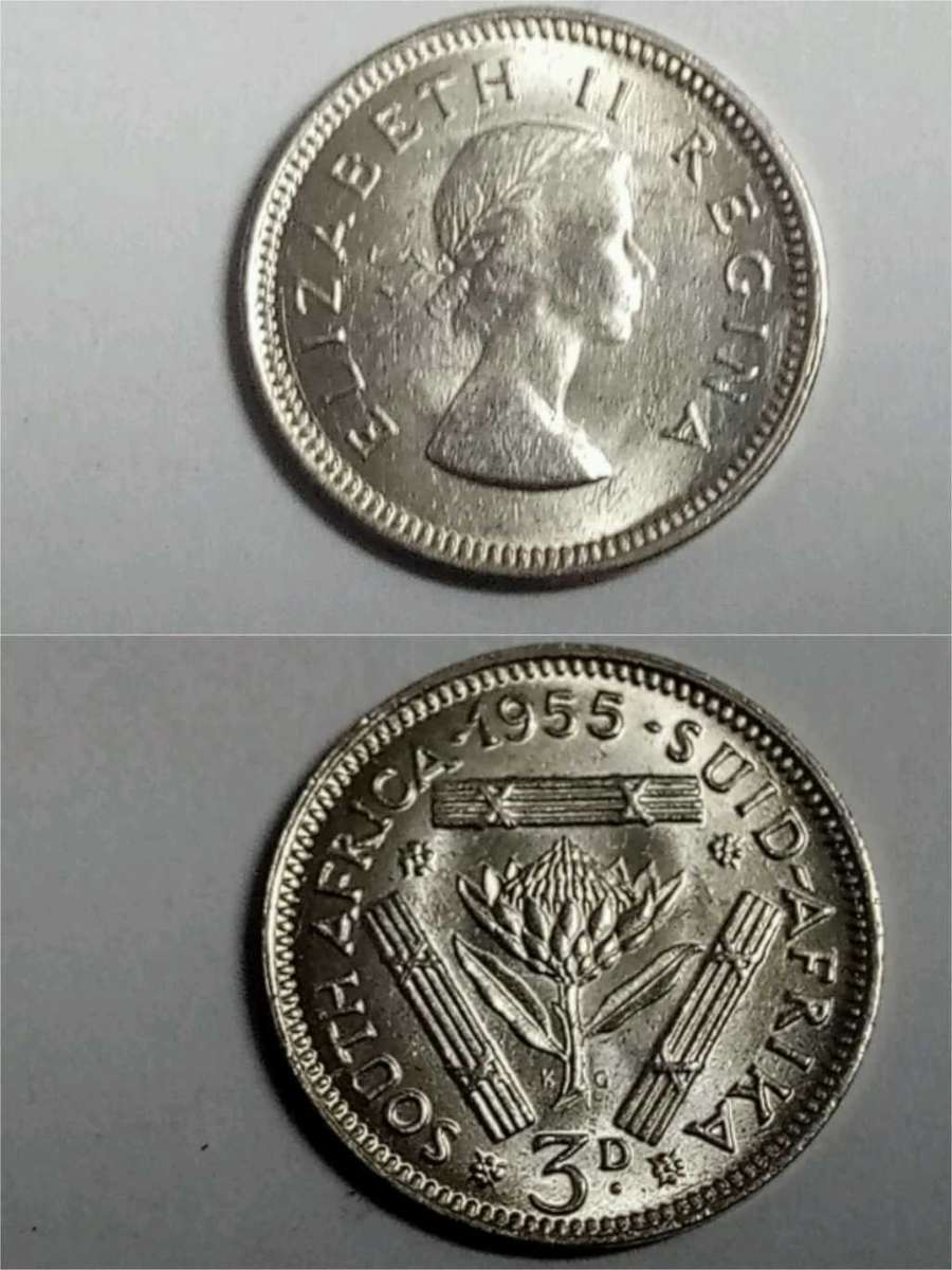 **R1 Auction**  Union 1955 Threepence UNC