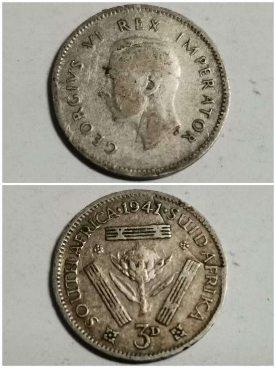 DISCOUNT!!! Union 1941 Threepence - Lamination ERROR