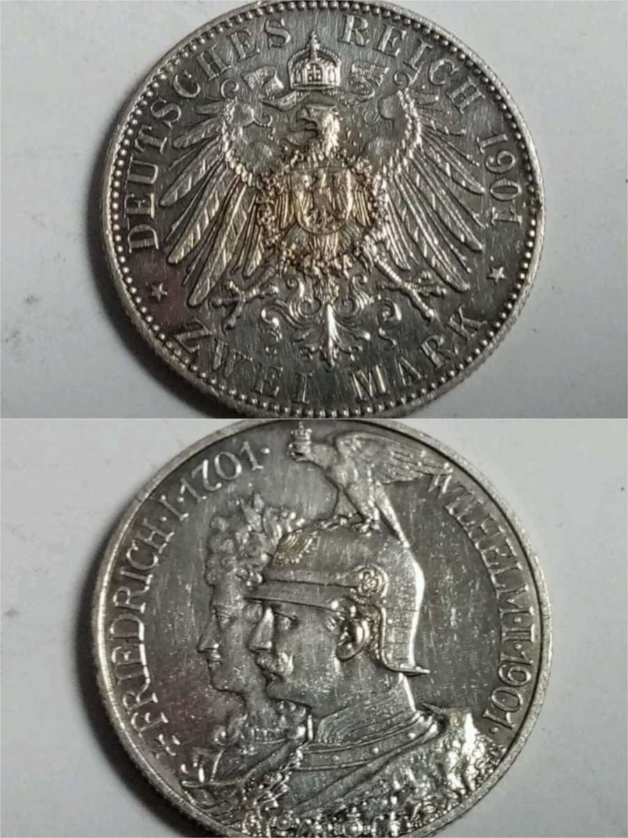 DISCOUNT!!! Germany - Prussia 2 Mark 1901 - Prussian Bicentenary