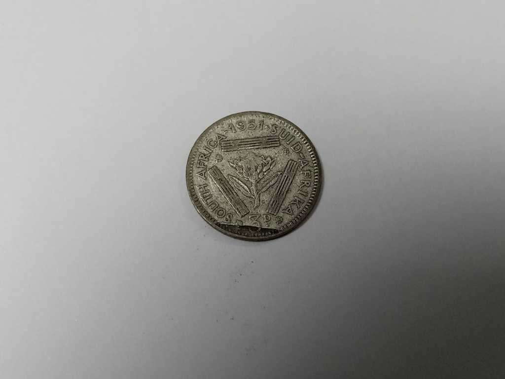 Discount!!! Union 1951 Threepence - Planchet ERROR