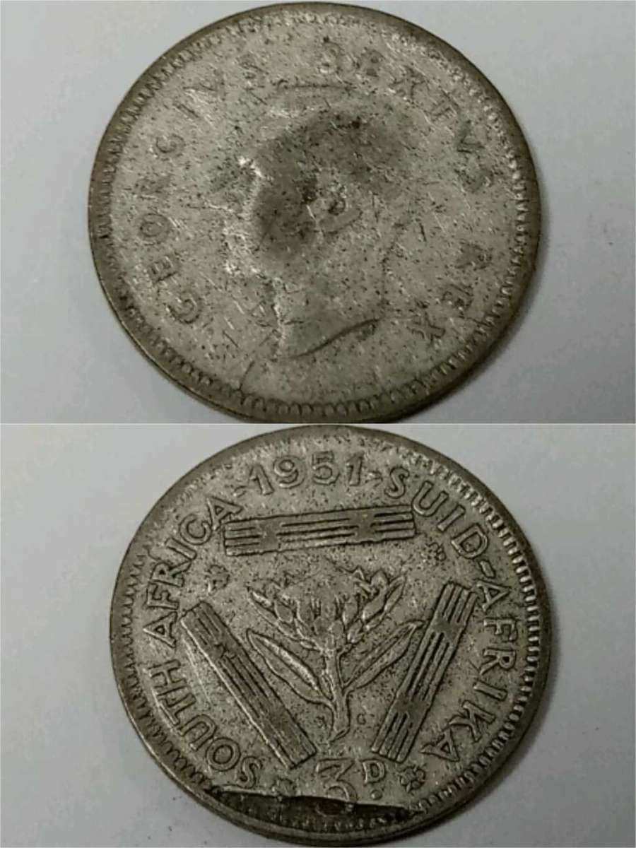 Discount!!! Union 1951 Threepence - Planchet ERROR