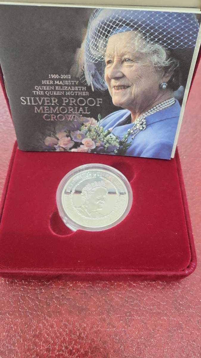 UK 2002 Queen Elizabeth Memorial Silver Proof Crown