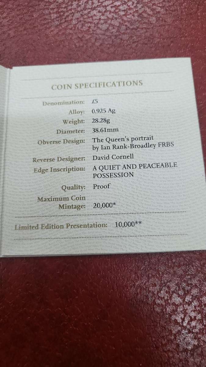 UK 2010 Restoration of the Monarchy Silver Five Pound Proof