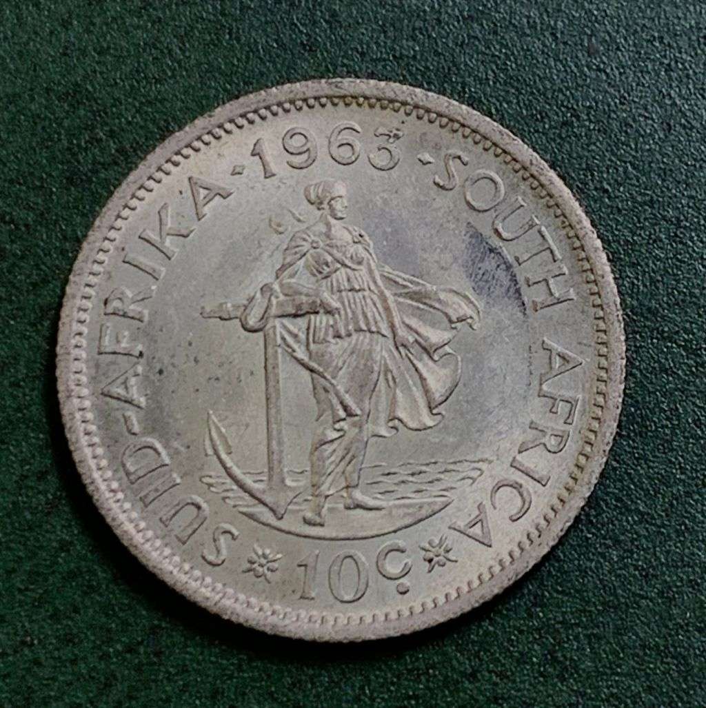 RSA 10 Cents 1963 - aUNC condition