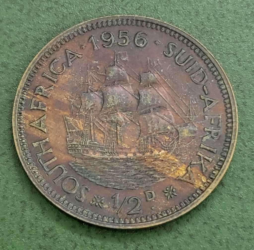 Union 1/2 Penny 1956 - Beautiful condition & Toning