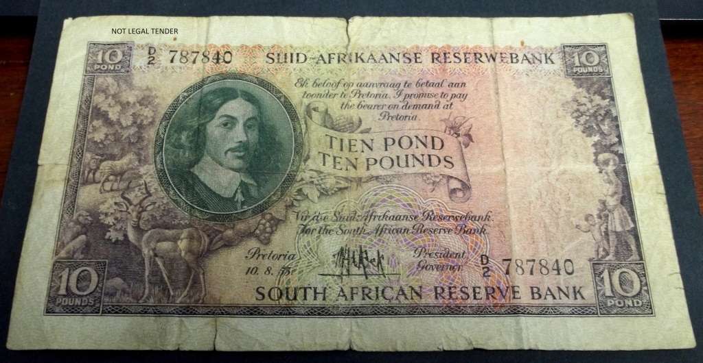 SA Union 10 Pounds 1955