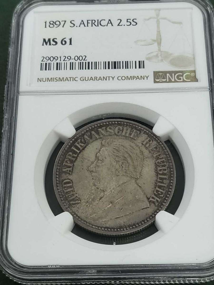 ZAR 2,5 Shillings 1897- MS61 6th Best Grade