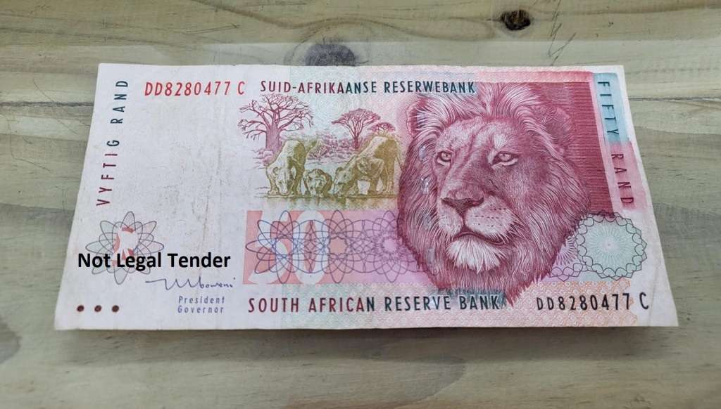 **R1 Auction** SA 50 Rand 1999-Print Error