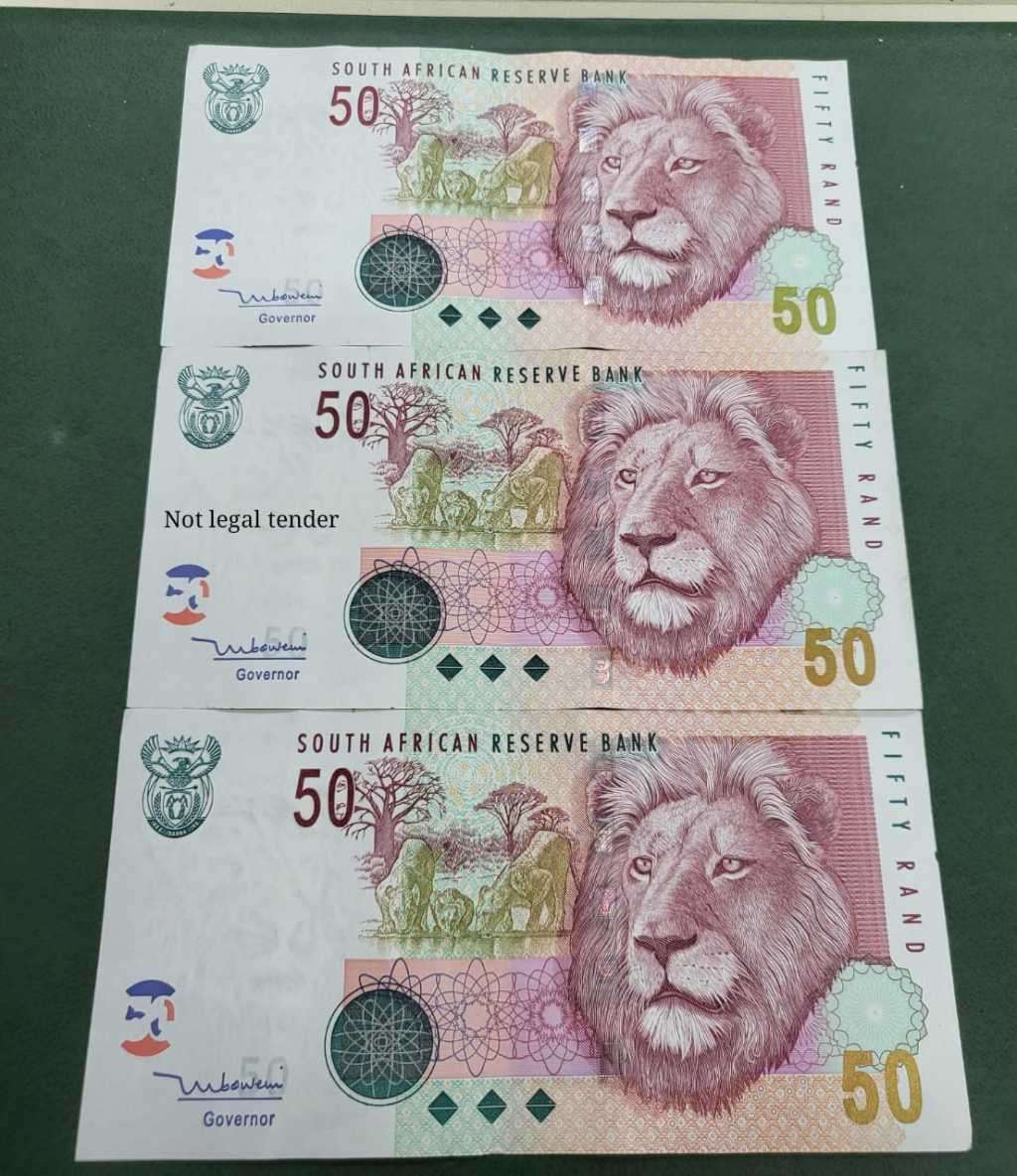 SA 50 Rand Mid to Late 2000's(Mboweni 2nd Issue) - 3 Sequential notes